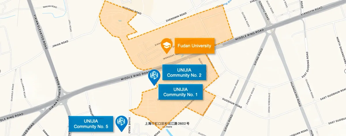 Fudan University 位置地图